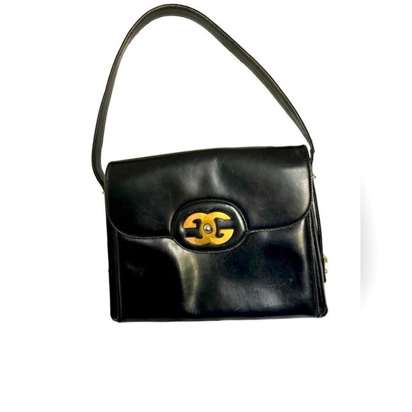 Gucci vintage gg gold logo shoulder and hand bag, strap is convertible - Picture 14 of 16